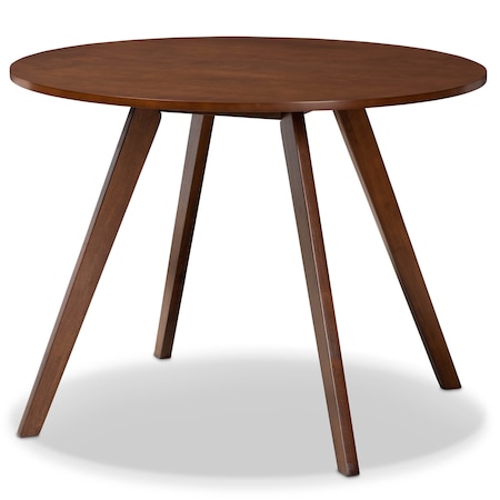 Baxton Studio Alana Walnut Brown Finished Round Wood Dining Table 167-10808